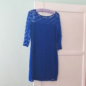 Bright blue lacey Hollister dress. Size Large. Very cute!